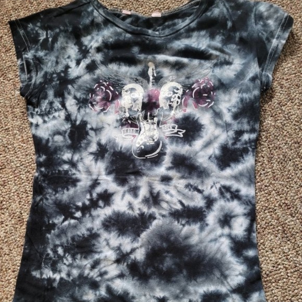 Navy Blue And White Tie-Dye Short Sleeve Tee